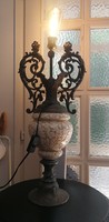 Antik Zsolnay lámpa, madaras minta! Jelzett a fémrész is luxus gyüjteményi domború keámia! 