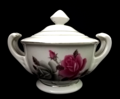 Beautiful rosy porcelain sugar bowl