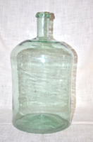 Nagy méretű szakított huta üveg palack rátétes nyakkal