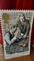 Sherlock Holmes & Dr. Watson The Reigate Squire óriási műanyag bélyeg 1993 műanyag tábla