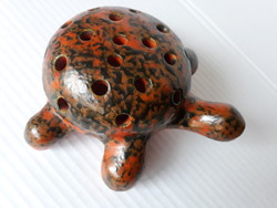 Retro Tófej kerámia teknős virágtűzdelő