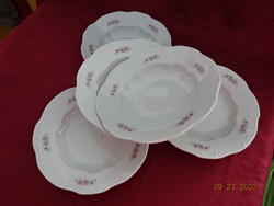 Zsolnay porcelán mélytányér, rózsaszín virággal. Vanneki!