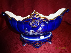 Román porcelán, kobalt kék asztalközép, hossza 37 cm. Vanneki!