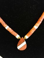 Coral necklace Navajo style old, vintage