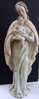 Antik Hummel porcelán kézi festésű, jelzett Madonna kerámia szobor 34 cm, Mária kis Jézussal