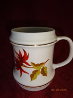 Hollóházi porcelán sörös korsó, magassága 12 cm. Vanneki!