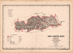 Torda - Aranyos megye közigazgatási térkép 1880, eredeti, vármegye, XIX. század, Hátsek Ignácz, régi