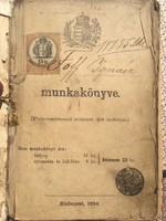 Munkakönyv,1884,Budapest. Foff Ignácz/ Budapesti Egy.Lakatos STB. Ipartestület pecsétjével!!!