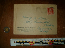 1947 német boriték levél szövetséges megszállás München zóna bélyeggel KIÁRUSÍTÁS 1 forintról