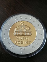 Unc Ezüst 3000 Forint 1999  Államalapítás 1000 évfordulója BU