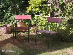 Vasvázas régi kerti székek 3 db leírás szerint