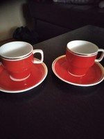 Piros hollóházi csésze párban