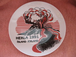 HEKLA vulkán 1991-es kitörése islandi emék, souvenir