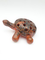 Életrevaló Tófej kerámia teknős - retro iparművész kerámia állatka, ikebana, írószertartó