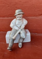 Zsolnay hammer wood carver wood carver, nipple, figurine, nostalgia piece. Collectible piece