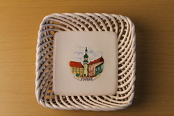 Retro Bodrogkeresztúri kerámia tálka "Sopron" díszítéssel