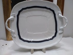 Hollóházi kék fehér porcelán süteményes tál