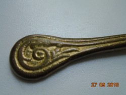 Art Nouveau embossed flower motif eosin old gold solid copper or bronze teaspoon