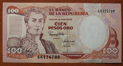 Kolumbia 100 Pesos aUNC+ 1991