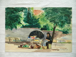 Vágfalvi Ottó akvarell 1944-ből szerencsi korszakából 2.