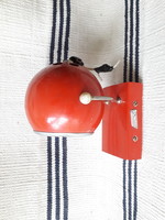 Retro Szarvasi gömblámpa - fali kivitel! vadító piros színben - fali ufó lámpa - midcentury modern
