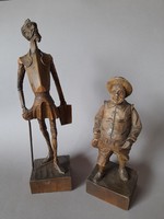 Don Quijote és Sancho Panza fa szobrok