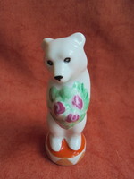 Ritka orosz porcelán maci figura rózsával