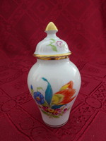 Herendi porcelán fedeles váza, magassága 9 cm.