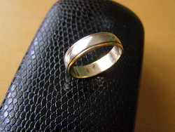 Arany női karikagyűrű, 14 karátos, bicolor
