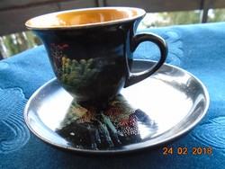 Kézzel festett japán lakkfa kávés csésze alátéttel