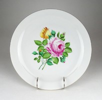 1C045 Nagyméretű rózsadíszes Herendi porcelán falitányér 25 cm