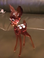 Bűbájos, ritka - üveg őz, őzike - kecses, magas, finom figura, Bambi