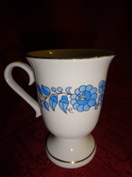 Glass with Kalocsa porcelain base and blue folk motif. Its height is 11.5 cm. He has! Jókai.