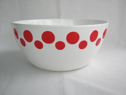 Granite ceramic red polka dot bowl
