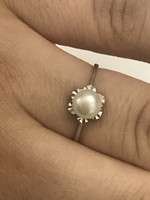 Arany gyűrű valódi gyöngy fehér arany 17mm 