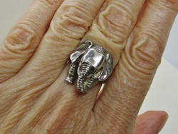 Szépséges iparművész elefántos ezüstgyűrű 