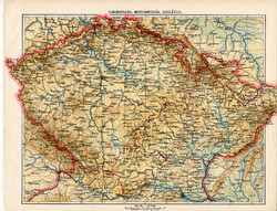 Csehország, Morvaország, Szilézia térkép 1913, eredeti, teljes atlasz, Kogutowicz Manó, régi