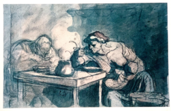 Daumier limitált kiadású litográfia (1961-ben készült)