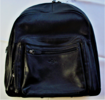 Cosmopolis black leather backpack