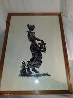 NAGY méret! Kopasz Márta - EUTERPE - ZENE MÚZSÁJA 1974 Keretezett mérete: 62,5 cm x 45,5 cm
