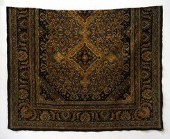 1C099 Antik textília ágytakaró mokett 127x 160 cm