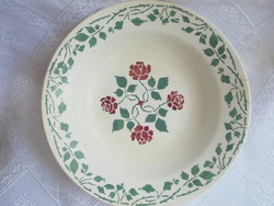 Rózsás fajansz fali tányér