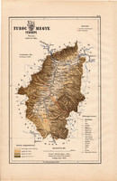 Turóc megye térkép 1889 (4), Magyarország, vármegye, atlasz, eredeti, Kogutowicz Manó, 28 x 43 cm