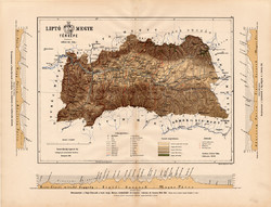 Liptó megye térkép 1887 (4), vármegye, atlasz, Kogutowicz Manó, 43 x 56 cm, Gönczy Pál, nagy méret