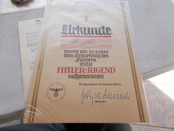 Ww2, Hitler Art Nouveau certificate, 21x30cm