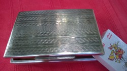 Silver-plated card box with a card as a gift
