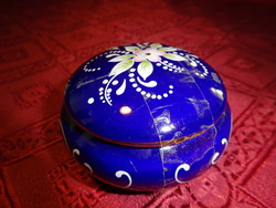 Német porcelán, kobalt kék bonbonier, átmérője 7,5 cm. Vanneki!