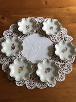 6db Zsolnay porcelán mogyoró kínáló tányérka
