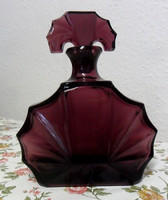 Art deco  hibátlan ,bordó parfümös üveg 19 cm -magas- 790 gr.