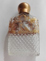 Vintage parfümös üveg fém díszítéssel